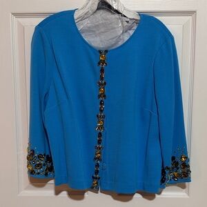 St. John Blue Embellished Blouse
